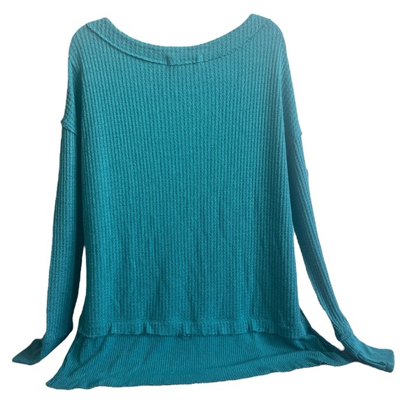 Free People We The Free Thermal Oversized Tunic Aqua Size XS - Picture 3 of 6